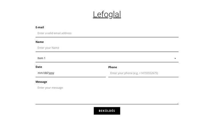 Lefoglal HTML Sablon