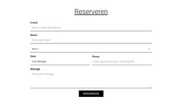 Reserveren - HTML-Paginasjabloon