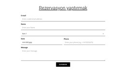 Rezervasyon Yaptırmak - HTML Sayfası Şablonu
