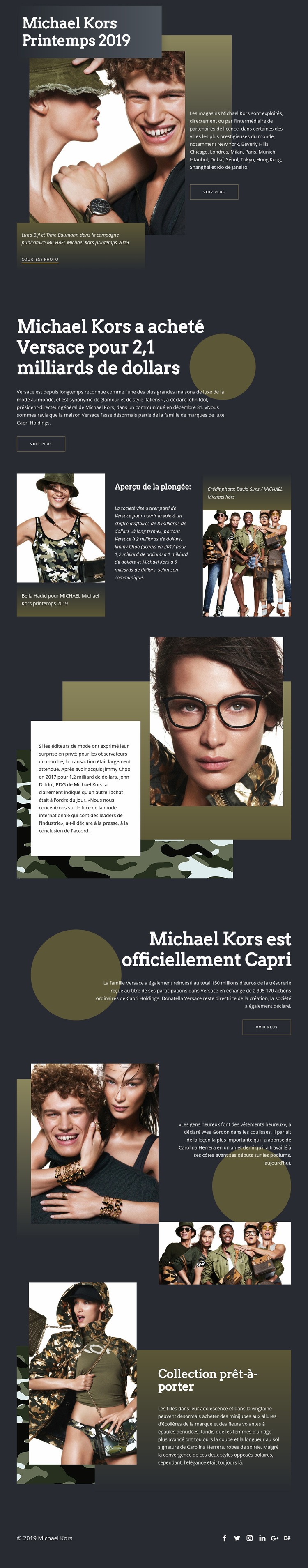 Michael Kors Dark Modèles de constructeur de sites Web