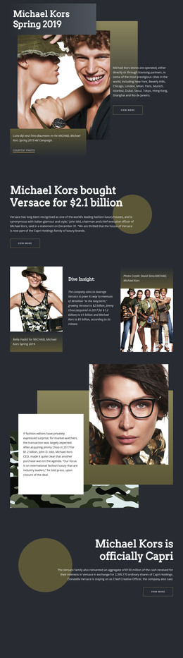 Michael Kors Dark - HTML Template Download