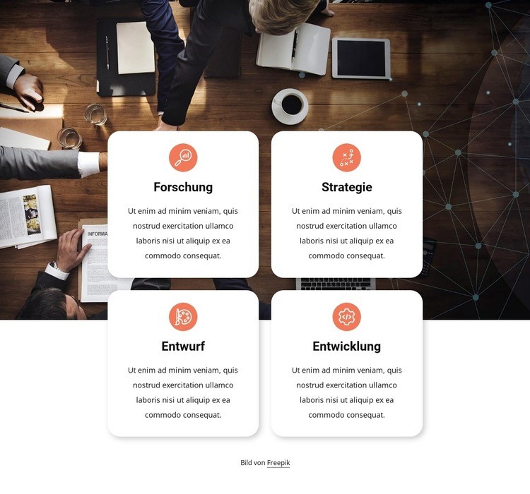 Forschung und Strategie Website Builder-Vorlagen