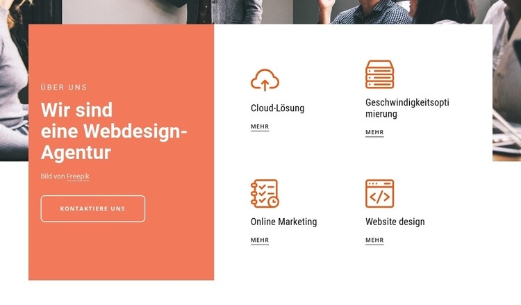 Webdesign für Startups Website-Modell