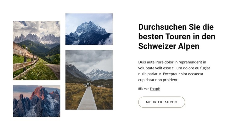 Schweizer Alpen Landing Page