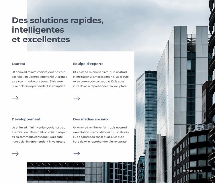 Solutions intelligentes Maquette de site Web