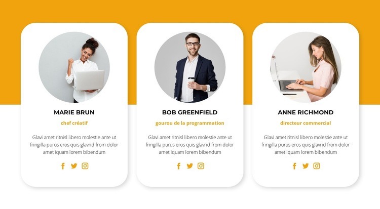 Notre top management Modèle HTML5