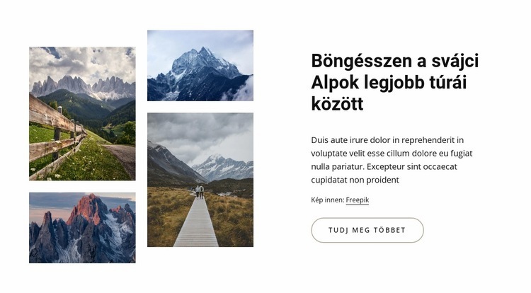 svájci Alpok Weboldal tervezés