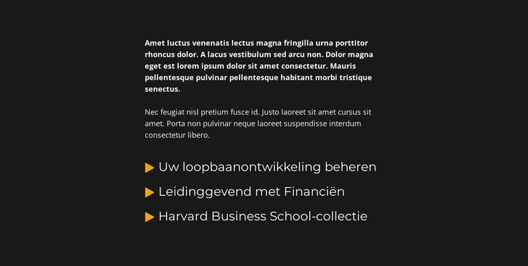 Tekstblok en lijst HTML5-sjabloon