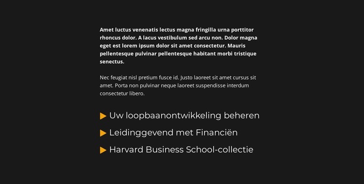 Tekstblok en lijst Website sjabloon