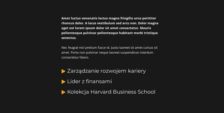 Blok tekstu i lista Projekt strony internetowej