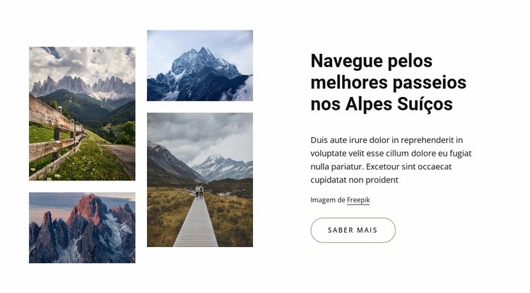Alpes Suiços Maquete do site