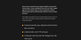 Modelo De Site Para Bloco De Texto E Lista