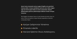 Metin Bloğu Ve Liste HTML5 Şablonu