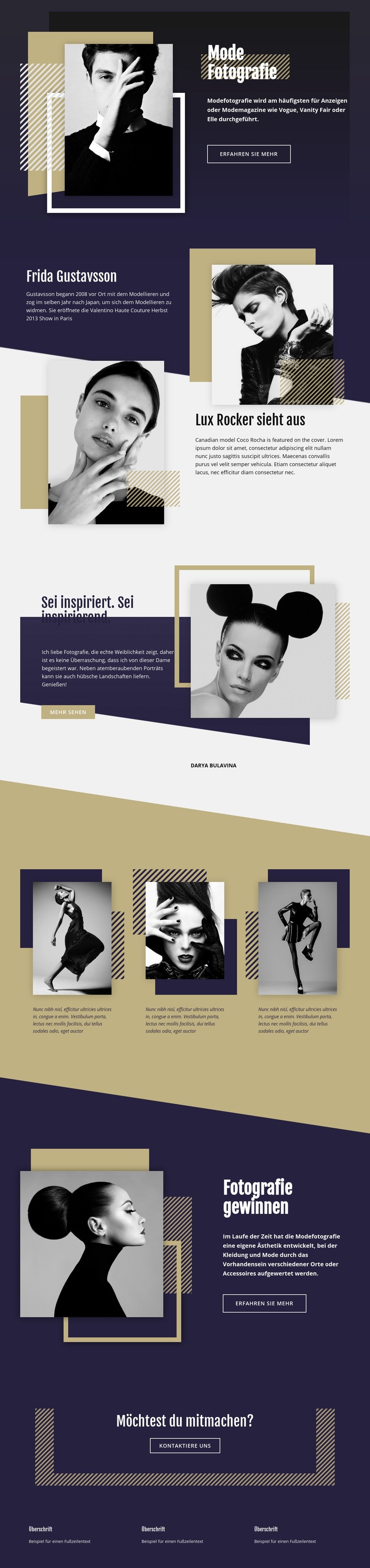 Modefotografie HTML Website Builder