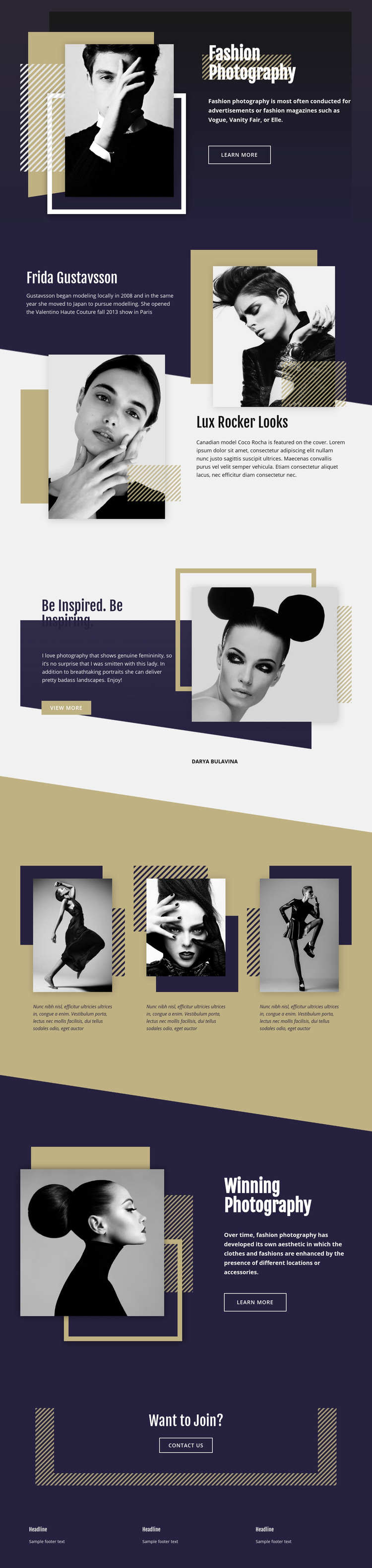 Fashion Photography Homepage Design