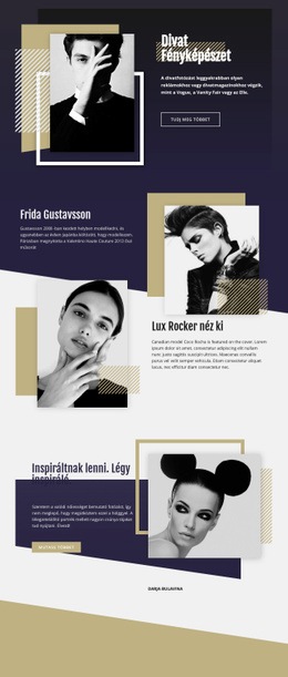 Divatfotózás - HTML Webhely Elrendezés