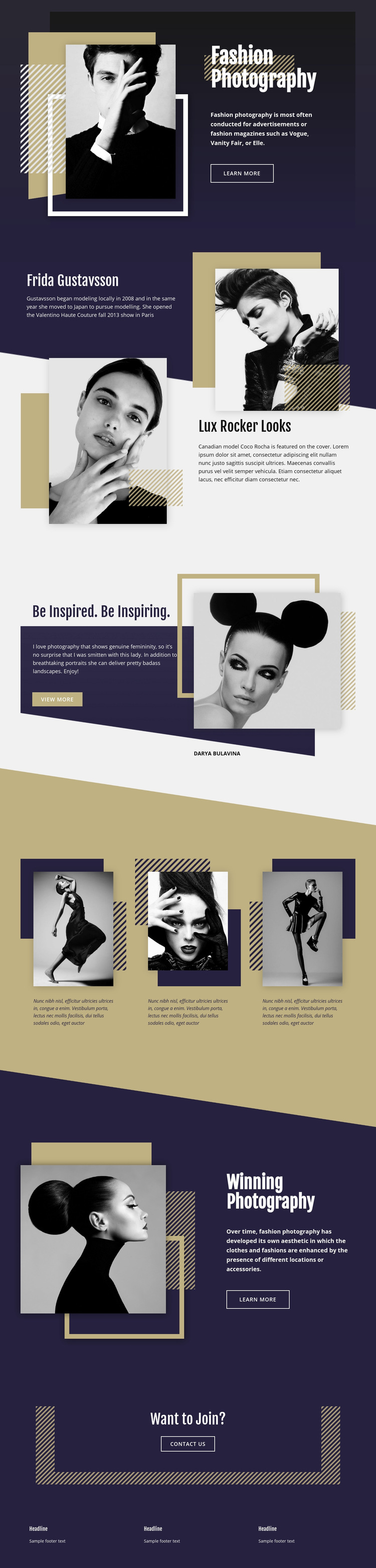 Fashion Photography Web Page Design