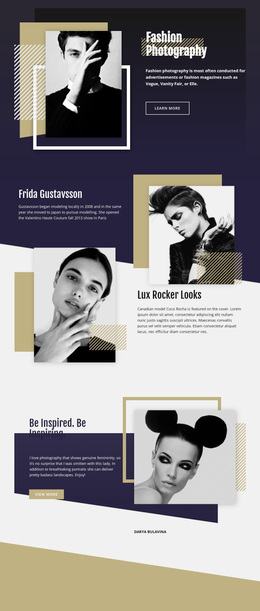 Site Design For Fashion Photography