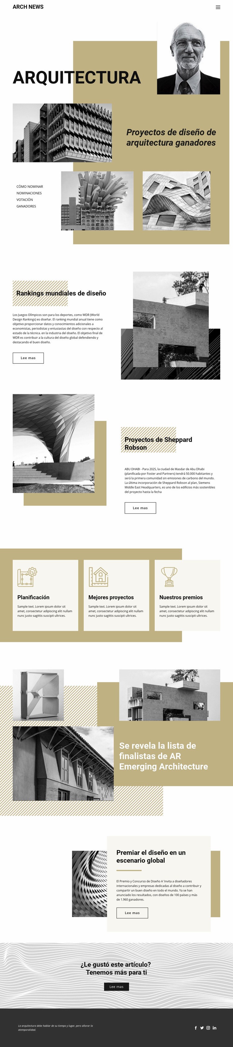 Diseño de Arquitectura Plantilla de una página