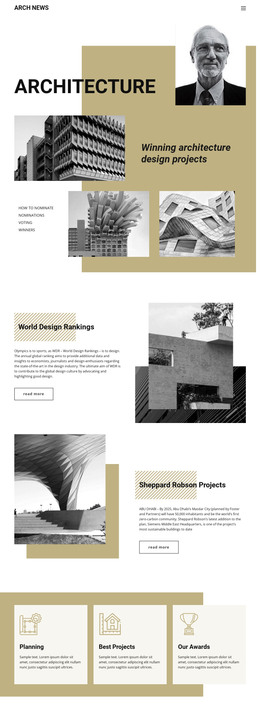 Design of Architecture - One Page Template by Nicepage