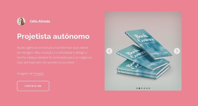 Bloco com controle deslizante Landing Page