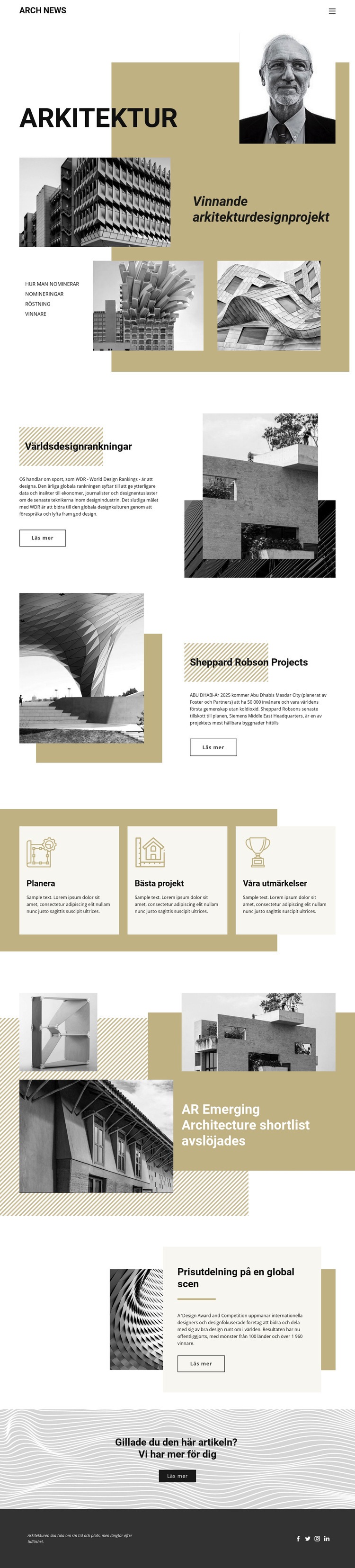 Design av arkitektur WordPress -tema