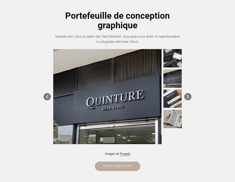 Portefeuille de conception Créateur de site Web HTML