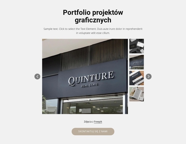 Portfolio projektowe Makieta strony internetowej