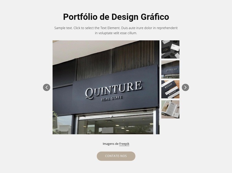 Portfólio de design Design do site