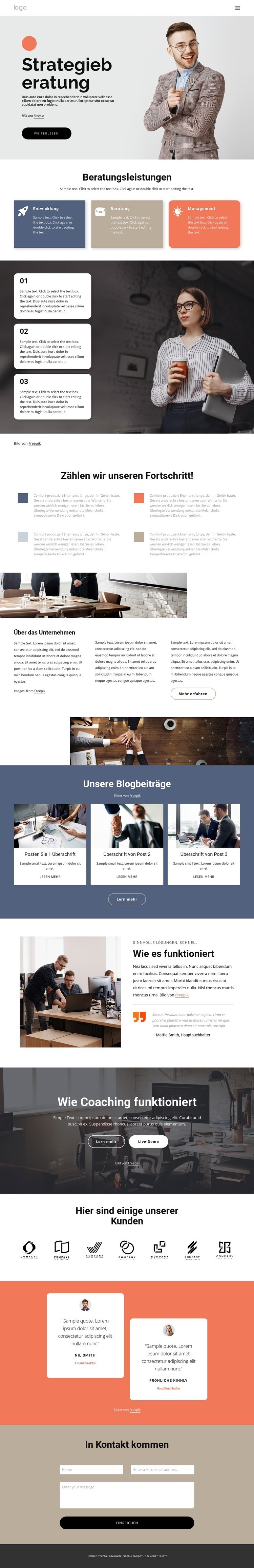 Globale Beratung Website Builder-Vorlagen