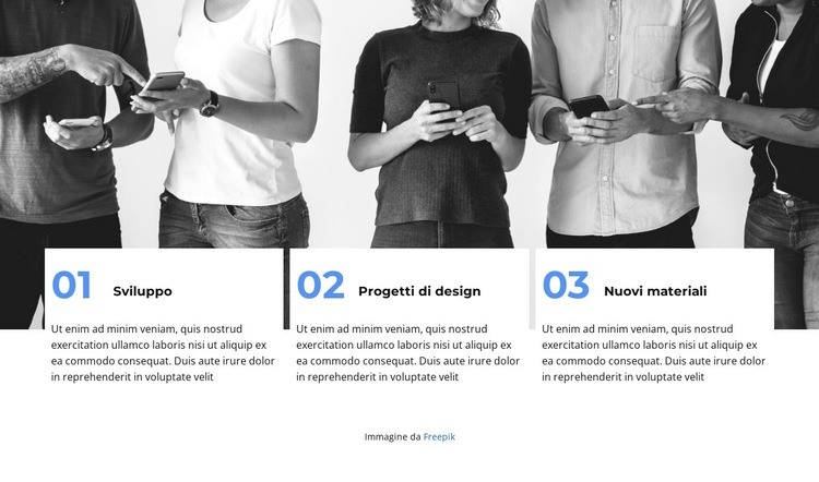 Tre passi per iniziare Mockup del sito web