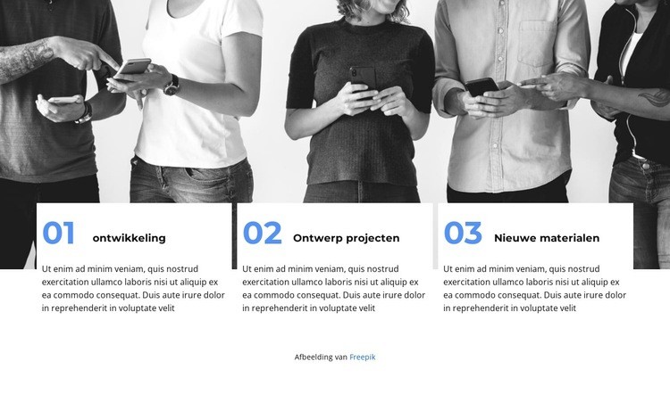 Drie stappen om te beginnen Website mockup