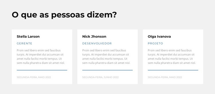 Opiniões contrastantes Design do site