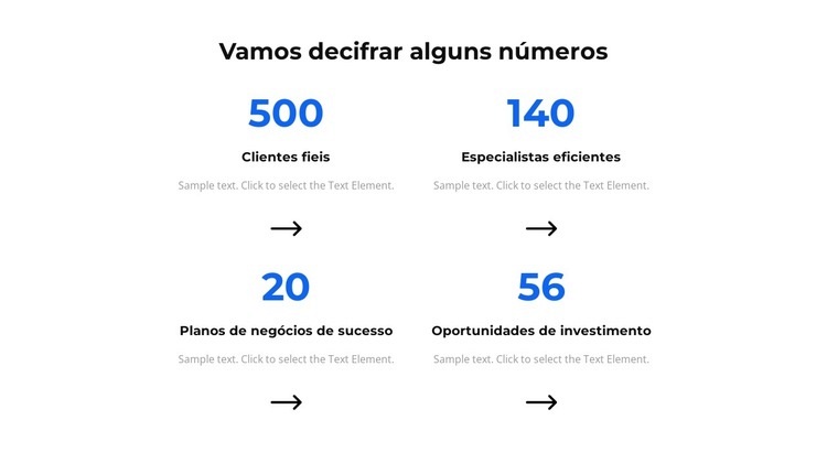 Vamos quebrar alguns números Maquete do site