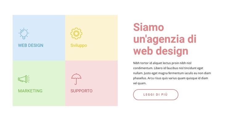 Siamo specializzati nel marketing digitale Modelli di Website Builder