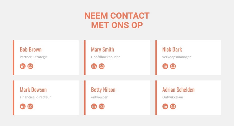 Leden van het team HTML-sjabloon