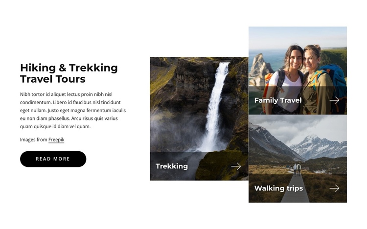 Trekking travel tours One Page Template