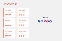 Awesome HTML5 Template For Contact Us And Follow Us