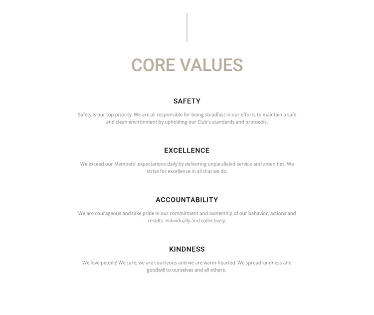 Core values CSS Template