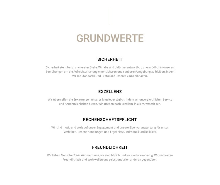 Grundwerte HTML-Vorlage