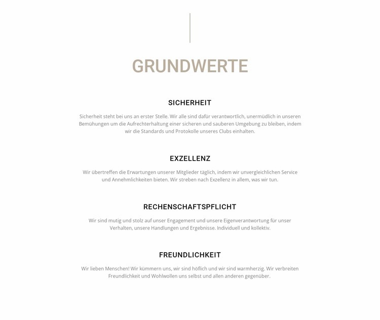 Grundwerte HTML Website Builder