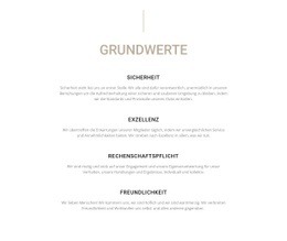 Grundwerte - Mehrzweck-Webdesign