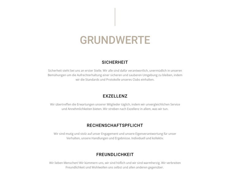 Grundwerte Website-Modell