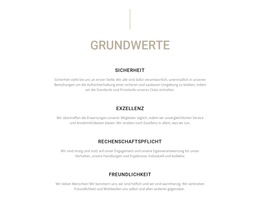 Website-Layout Für Grundwerte