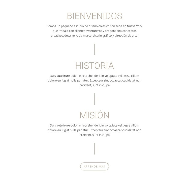 Nuestra Misión e historia Creador de sitios web HTML