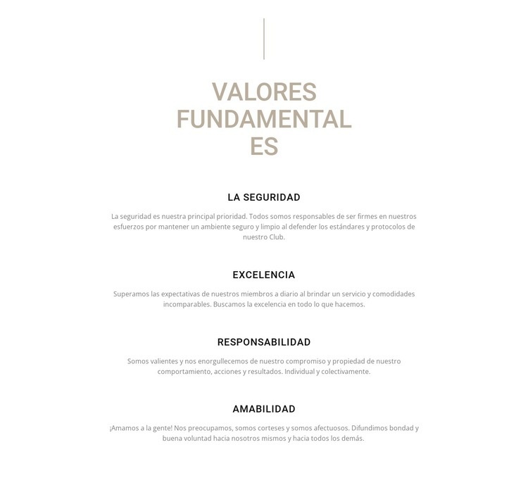 Valores fundamentales Diseño de páginas web