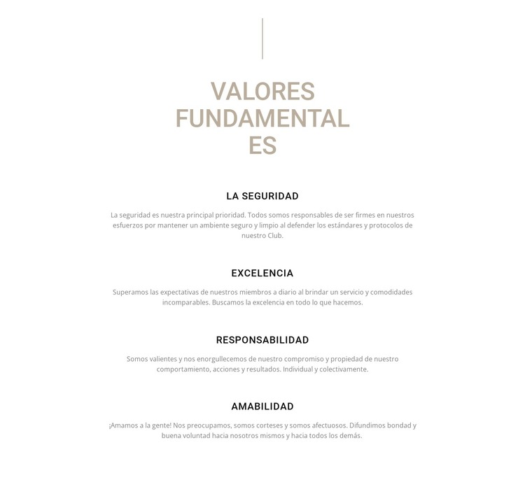Valores fundamentales Plantilla HTML