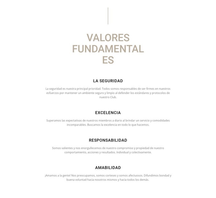 Valores fundamentales Plantilla HTML5