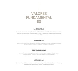 Diseño Del Sitio Web Para Valores Fundamentales