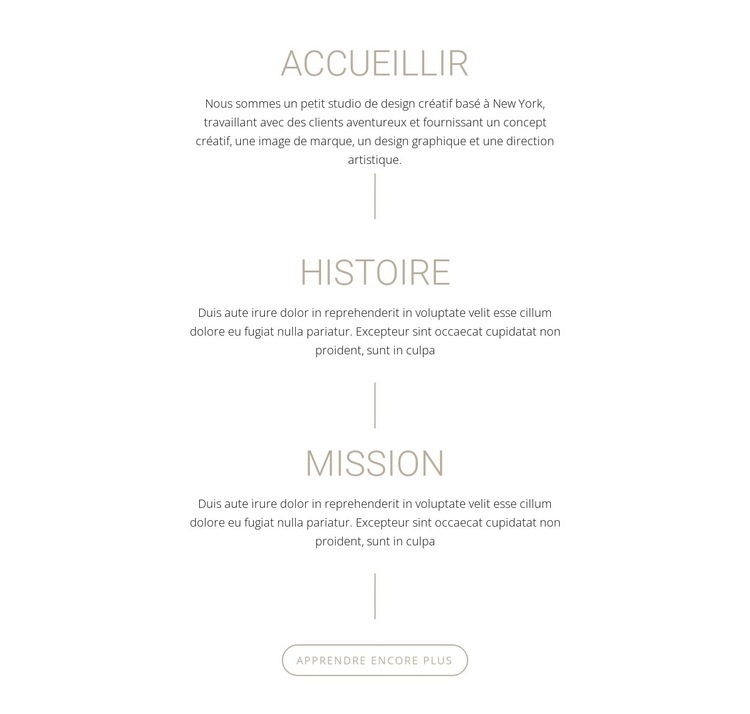 Notre mission et notre histoire Modèle HTML5